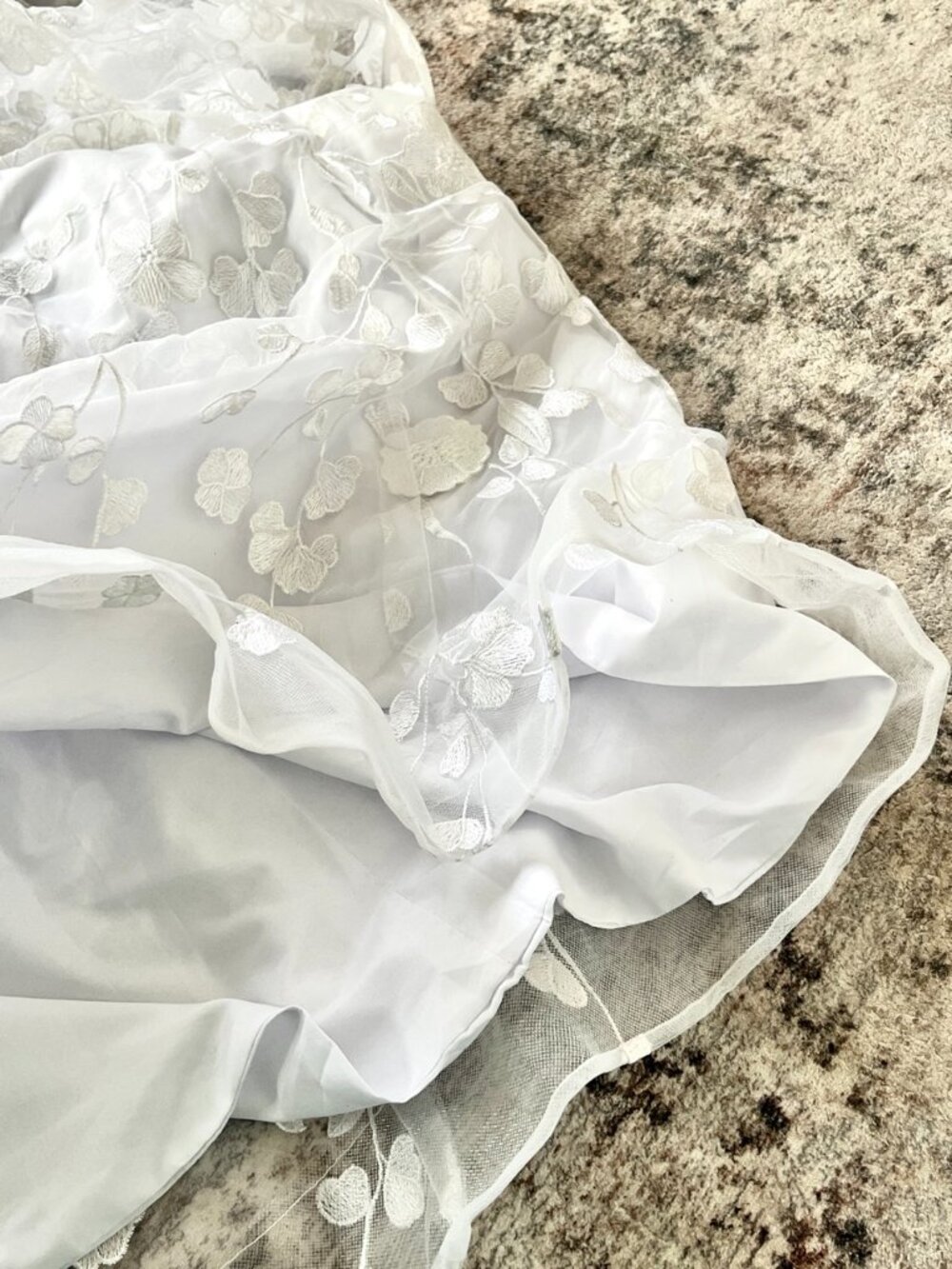 Strapless Tiered Floral Lace Wedding Gown | 3D Appliqué Boutique Size 10 - Picture 11 of 13